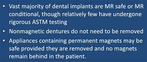 Safety of Dental and Maxillofacial implants - Questions and Answers in MRI