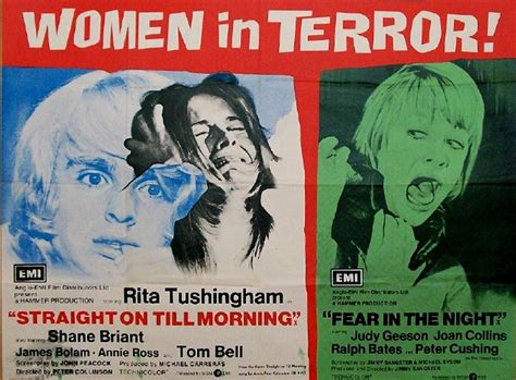 Straight on Till Morning / Fear in the Night (1972) double bill poster | Psychological thriller ...