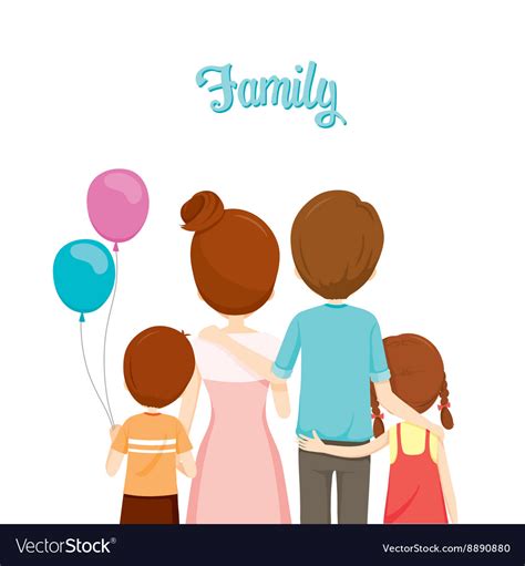 Happy family hugging together Royalty Free Vector Image