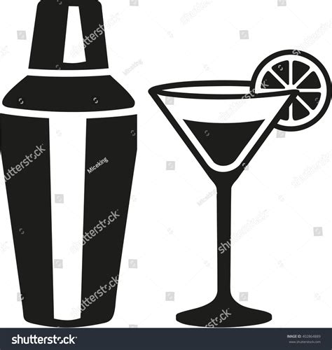 Cocktail Martini Glass Shaker Stock Vector (Royalty Free) 402864889 ...