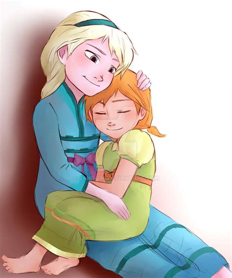 Elsa and Anna as kids by Sango94 on DeviantArt