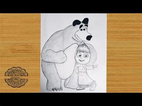 How to Draw Masha & The Bear -step by step || Very Easy Pencil sketch ...