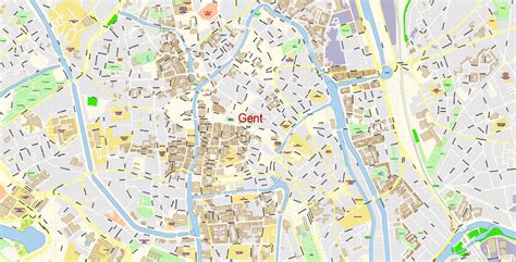 Ghent Belgium PDF Map Vector Exact City Plan detailed Street Map Adobe ...