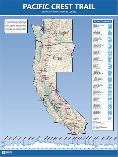 Pacific Crest Trail Map | Blackwoods Press