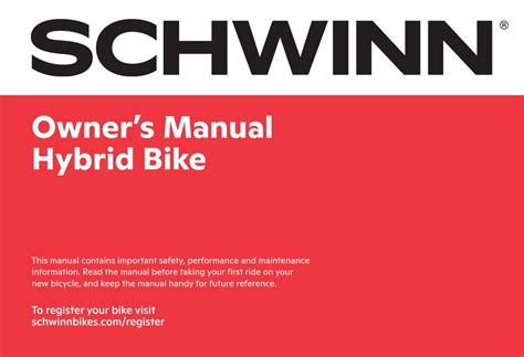 SCHWINN HYBRID OWNER'S MANUAL Pdf Download | ManualsLib