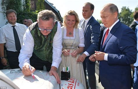 Vladimir Putin signs attends wedding of Austria's pro-Moscow foreign ...