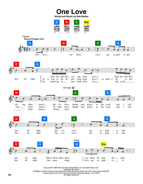 One Love by Bob Marley Sheet Music for ChordBuddy at Sheet Music Direct