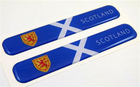 Scotland Scotish Flag Domed Decal Emblem Resin car stickers 5"x 0.82" 2pc. | eBay