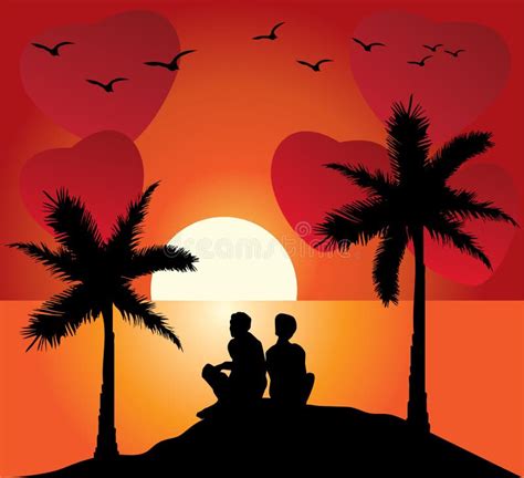 Romantic Couple Silhouette Kiss Sunset Stock Illustrations – 434 Romantic Couple Silhouette Kiss ...