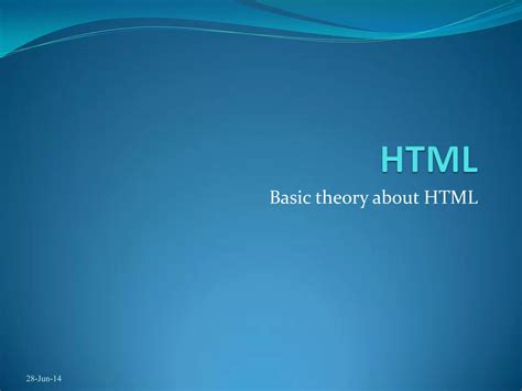 1. HTML | PPT