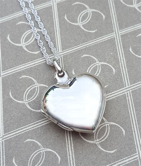 Personalised Sterling Silver Heart Shaped Locket Necklace | Chains of Gold