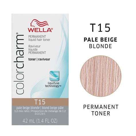 Wella Color Charm Permanent Liquid Hair Toner [T15 PALE BEIGE BLONDE] 1.4 Oz * BEAUTY TALK LA ...