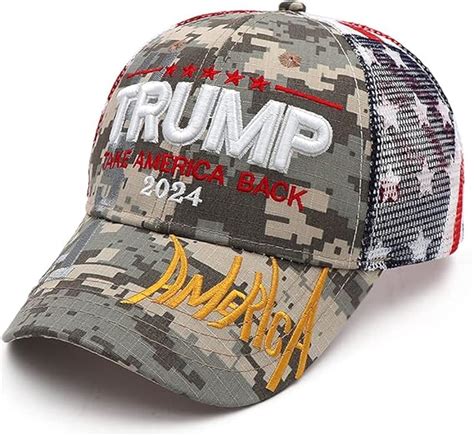 Donald Trump 2024 Hat Take America Back Hat Trump MAGA USA Camo Embroidered Baseball Cap Mesh ...