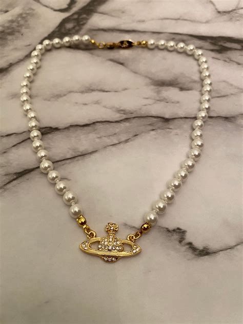 Vivienne Westwood Pearl Necklace Gold | Etsy Canada