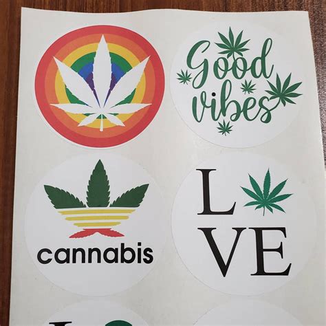 Cannabis Sticker Weed Stickers Marijuana Decals Smoker | Etsy