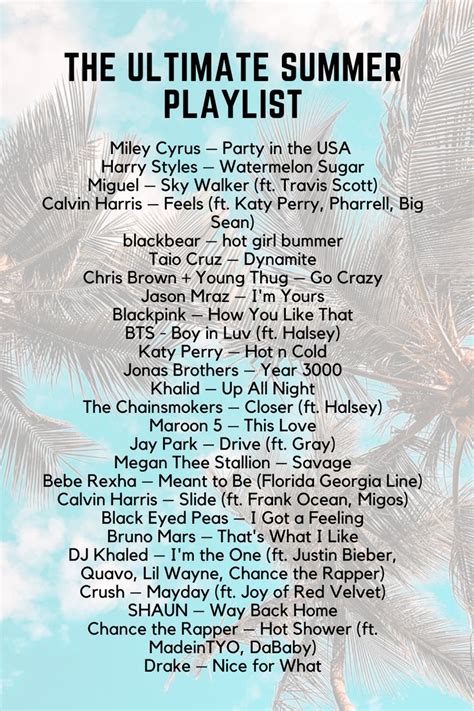 25+ Songs for Your Summer Playlist | Summer songs playlist, Summer ...