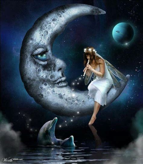 146 best images about Moon & Woman Art on Pinterest | Mermaids, Woman face and Moon art