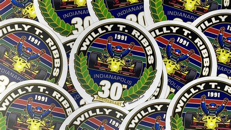 Willy T Ribbs 30th Anniversary Indy 500 Round Stickers | The Pruett Store