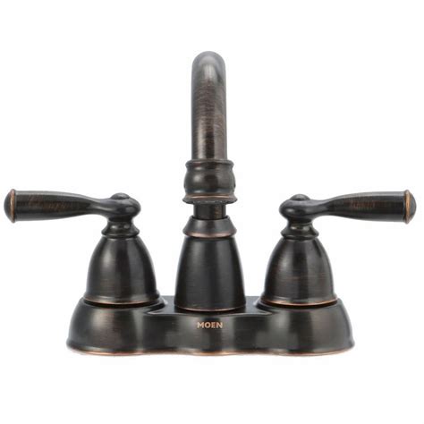 MOEN Banbury 4 in. Centerset 2-Handle High-Arc Bathroom Faucet in ...