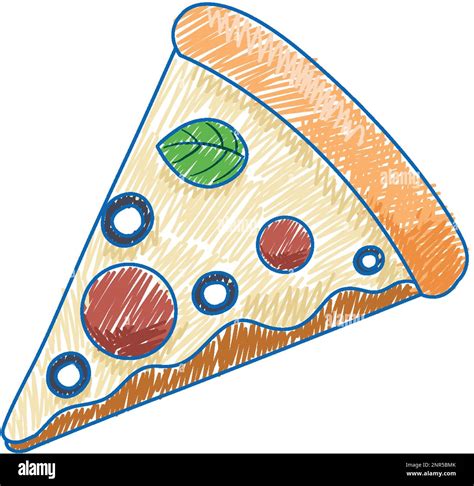 Pizza pencil colour child scribble style illustration Stock Vector Image & Art - Alamy