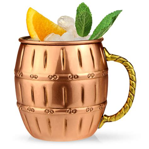 Copper Moscow Mule Barrel Mug with Handle - drinkstuff