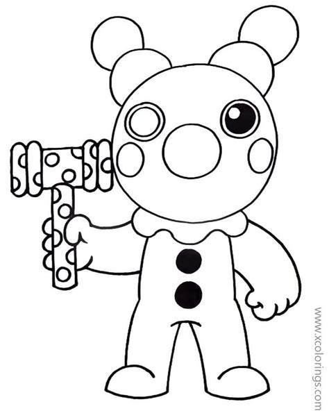 Piggy Roblox Coloring Pages Clown - XColorings.com