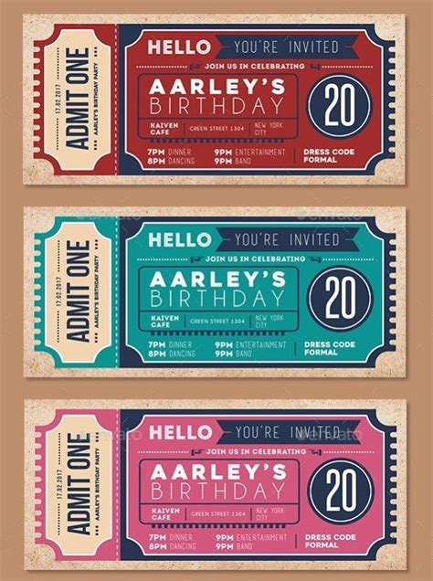 Invitation Ticket Template | Ticket design template, Event tickets design, Ticket design