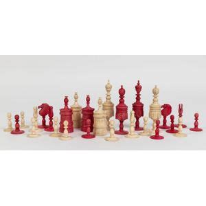 19th Century Ivory Chess Set: Antique Carved King Pieces - Games ...