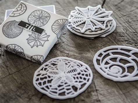 Seashell-inspired Unique Laser-cut Drink Coasters – TiiL