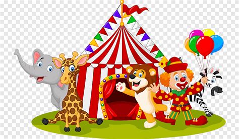 Circus Cartoon illustration Illustration, Circus animals, giraffe, christmas Decoration png | PNGEgg