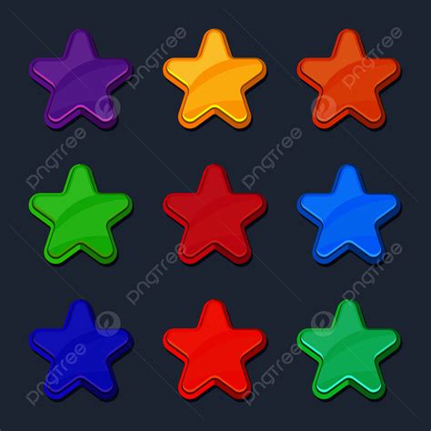 Vector Cartoon Color Glossy Stars, View, For, Ui PNG and Vector with Transparent Background for ...