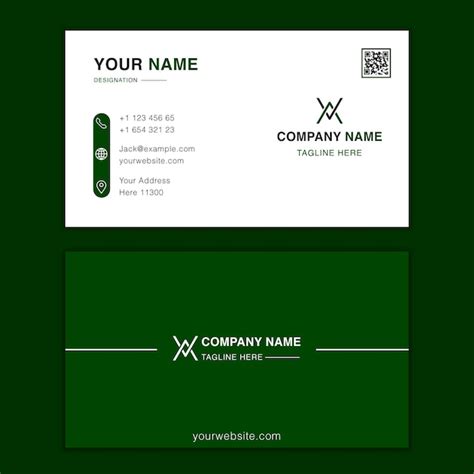 Premium Vector | Simple modern green business card design