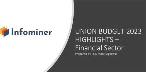 Union Budget 2023 Highlights - Financial Services