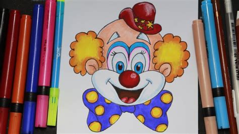 How to draw Clown Face/Clown Face Drawing for kids - YouTube