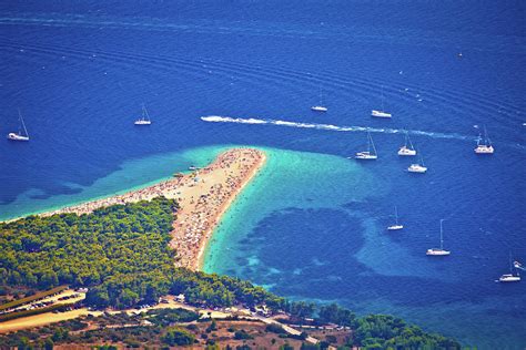 Zlatni rat beach aerial view, Island of Brac Photograph by Brch ...