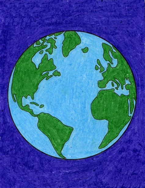 Nature Drawing For Kids Earth Day Drawing Planet Draw - vrogue.co