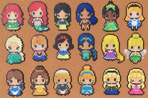 Perler Beads by Tsubasa.Yamashita Disney Princess パーラービーズ ディズニープリンセス ...