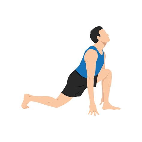 Man doing equestrian or ashwa sanchalanasana exercise. 47749813 Vector Art at Vecteezy