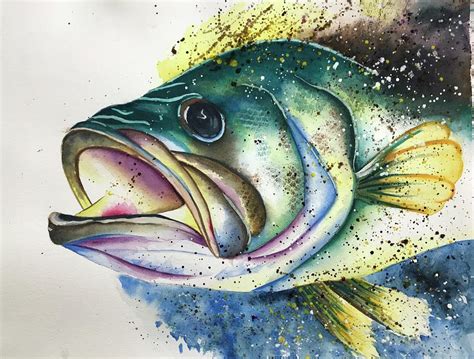 Largemouth Bass Painting by Sharon Benningfield - Pixels