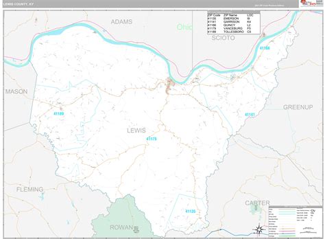 Lewis County, KY Wall Map Premium Style by MarketMAPS - MapSales