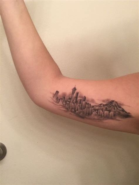 Pin by Skokomish Tourism on TATTOOS | Tattoos, Seattle skyline tattoo, Skyline tattoo