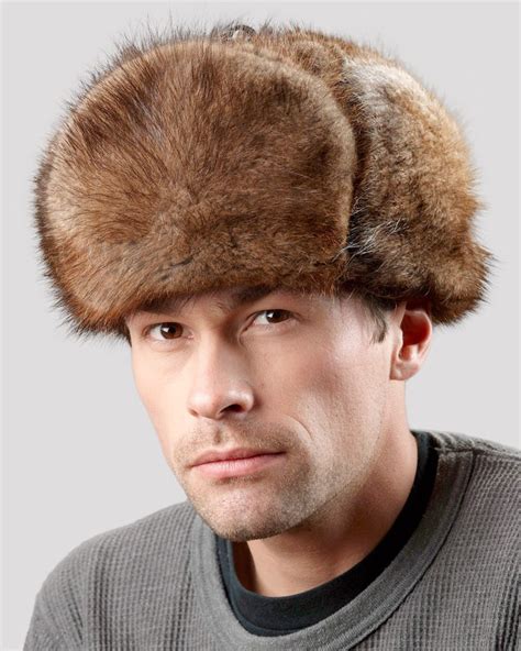 Muskrat Fur Top Trapper Jockey Hat: FurHatWorld.com