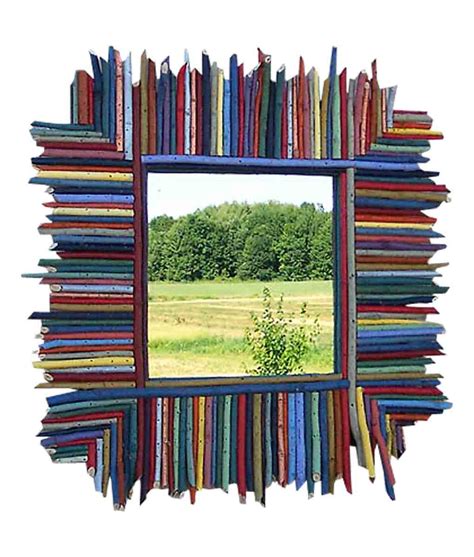 Colorful Stick Frame Square Mirror