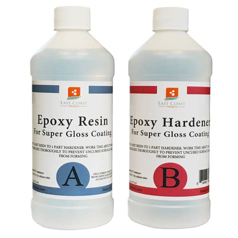 East Coast Resin Epoxy 16 Oz Kit. for Super Gloss Coating and Tabletops ...