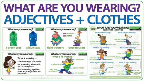 Clothes in English: What are you wearing? I am wearing adjectives + clothes | Learn English ...