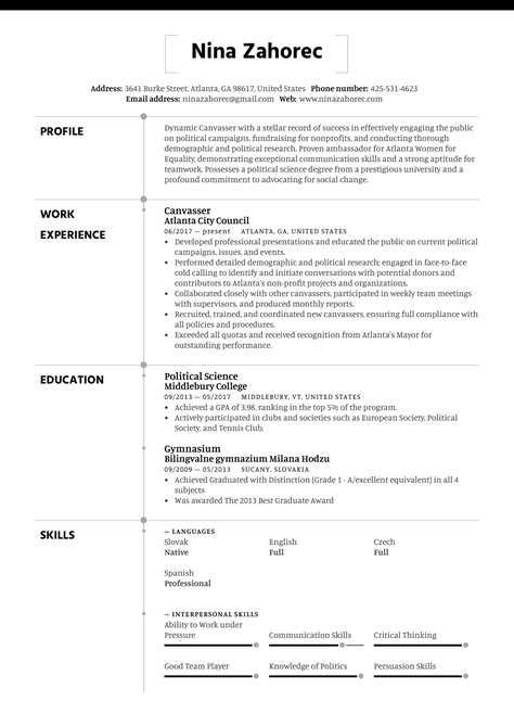 Canvasser Resume Sample | Kickresume