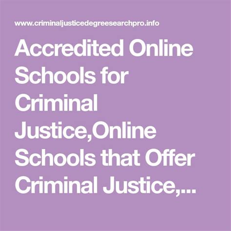 Accredited Online Schools for Criminal Justice,Online Schools that ...