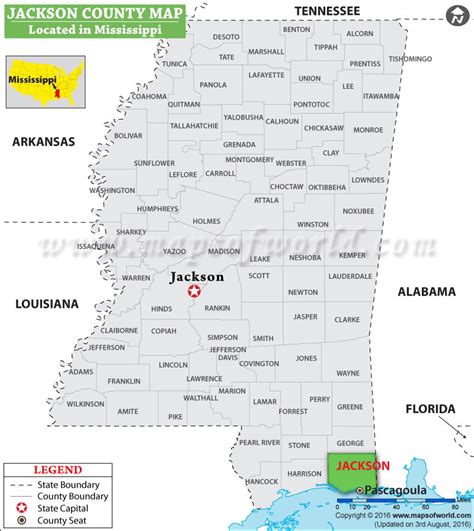 Jackson County Map, Mississippi