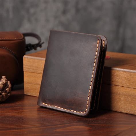 Handmade Leather Mens Cool Slim Leather Wallet Men Small Wallets Bifol – iwalletsmen