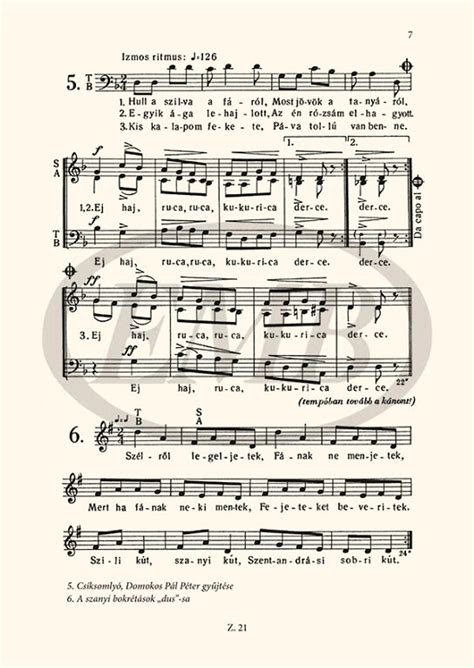 Bárdos Lajos: Seven Short Choruses / sheet music - Bible in My Language